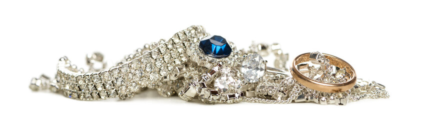 Shinny jewellery, isolated on white