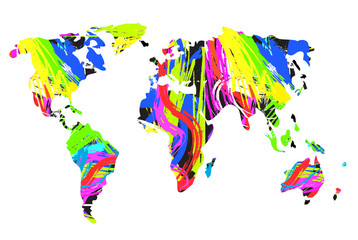 Abstract Multicolor World Map