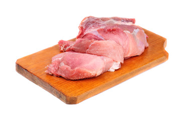 Raw meat isolated on white background