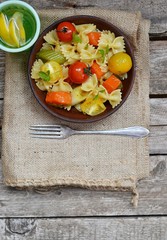 pasta with tomato and pumpkin