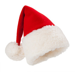 Obraz na płótnie Canvas Christmas santa red hat isolated on white background