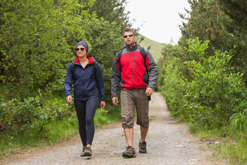 Couple going on a hike together