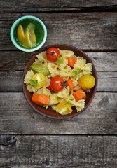 pasta with tomato and pumpkin