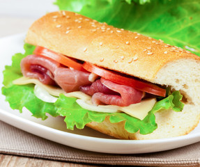Delicious sandwiches on a plate