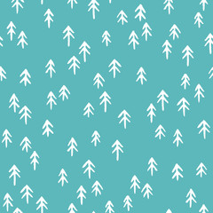 Stylish minimalistic pattern with fir trees