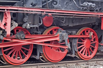 Fototapeta na wymiar The details of steam locomotive