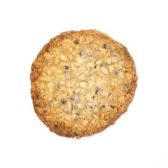 Chocolate chips cookies isolated on white