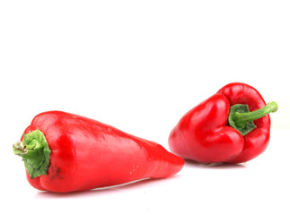 Red Chilli Peppers On White Background