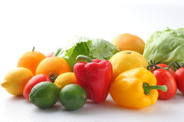 野菜、果物の集合　