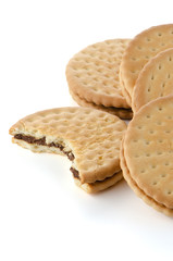 Sandwich biscuits with chocolate filling