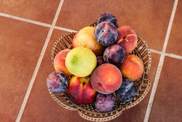 Varies of  fruits in the vase