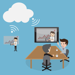 Business people video conferencing