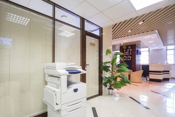 Light corridor near reception in business company