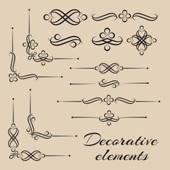 Vector set of decorative design elements - 56786155