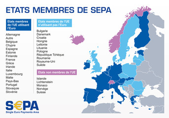 s€pa - carte des états membres sepa
