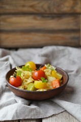 pasta with tomato and pumpkin