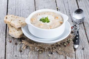 Bowl with Chanterelle Cream Soup