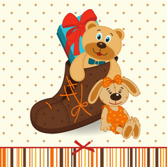 shoes with gifts -  vector illustration
