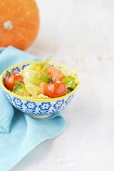 pasta with tomato and pumpkin