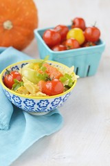 pasta with tomato and pumpkin