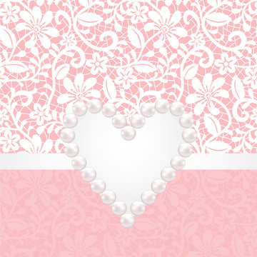 pearl jewerly and lace background
