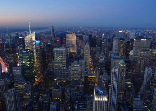 New York depuis l'Empire State Building, nocturne