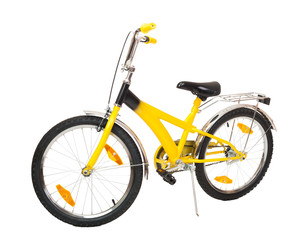 yellow bicycle isolated