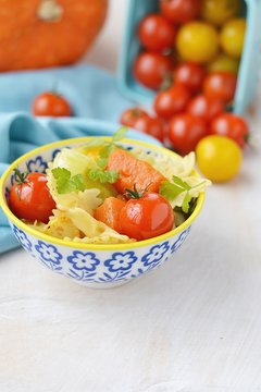 pasta with tomato and pumpkin