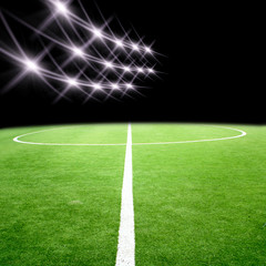 Obraz na płótnie Canvas soccer stadium with bright lights