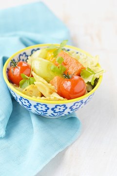 pasta with tomato and pumpkin