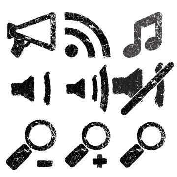 Set of grunge web icons