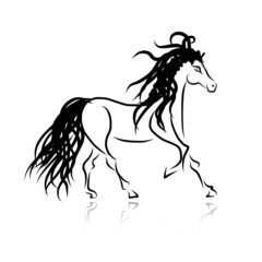 Naklejka na ściany i meble Horse sketch for your design. Symbol of 2014 year