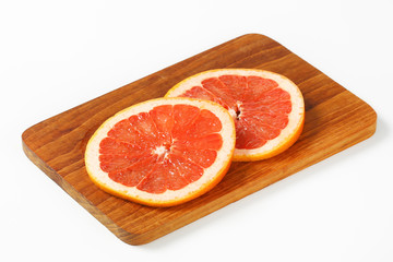 Slices of fresh red grapefruit