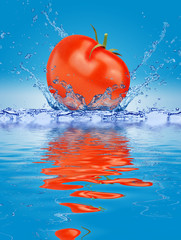 Pomidor wpadający do wody