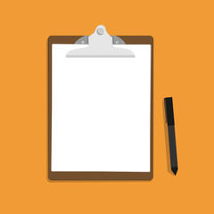 White paper with clipboard