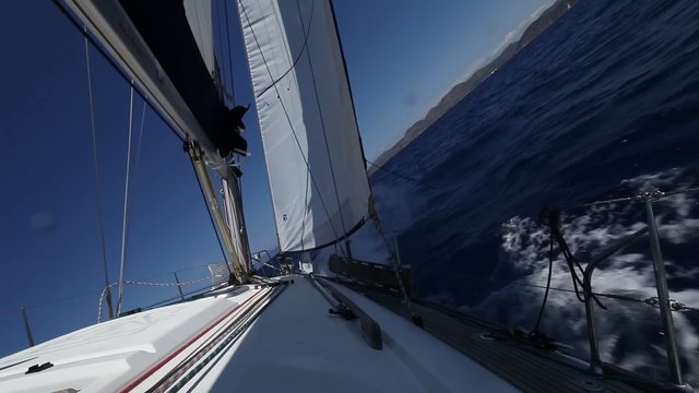 Luxury yacht . Sailing regatta shot in full HD.