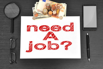 Naklejka premium need a job and money