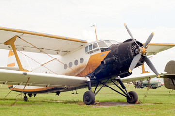 Old propeller airplane Antonov An-2.