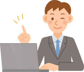 ビジネスマン　PC