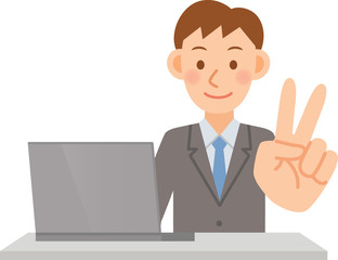 ビジネスマン　PC