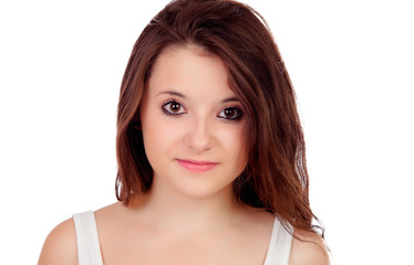 Pretty casual girl isolated