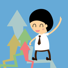 Business man with graph