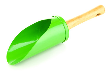 Small gardening shovel isolated on white