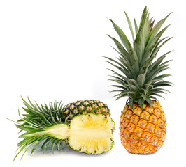 ripe pineapple isolated on white background