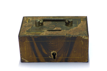 close vintage chest isolated on white