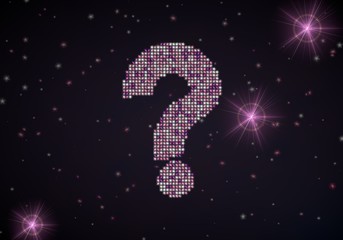 Obraz na płótnie Canvas 3d graphic of a undissolved question symbol of glamour stars