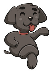 Happy Dog with Crossed Legs