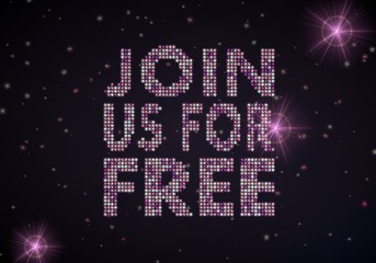3d graphic of a free join us symbol of glamour stars