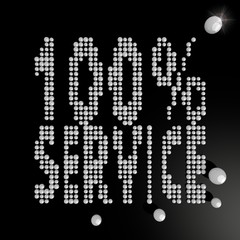 3d render of a  top service symbol made of many spheres