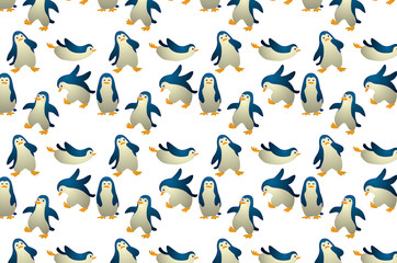 Cute baby penguin background pattern (can join properly)